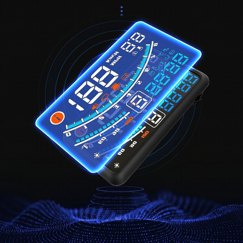 5.5 Inch Obd Hud Head Up Display Speed Alarm Shift Reminder Time Display