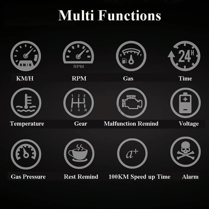 5.5 Inch Obd Hud Head Up Display Speed Alarm Shift Reminder Time Display