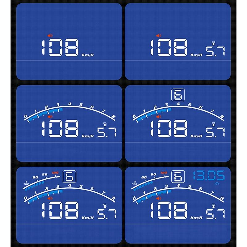 5.5 Inch Obd Hud Head Up Display Speed Alarm Shift Reminder Time Display