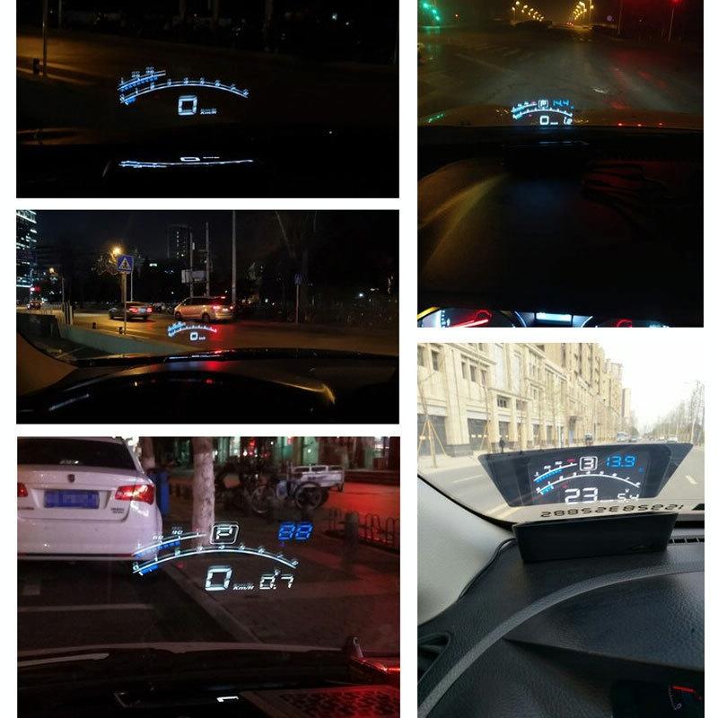 5.5 Inch Obd Hud Head Up Display Speed Alarm Shift Reminder Time Display