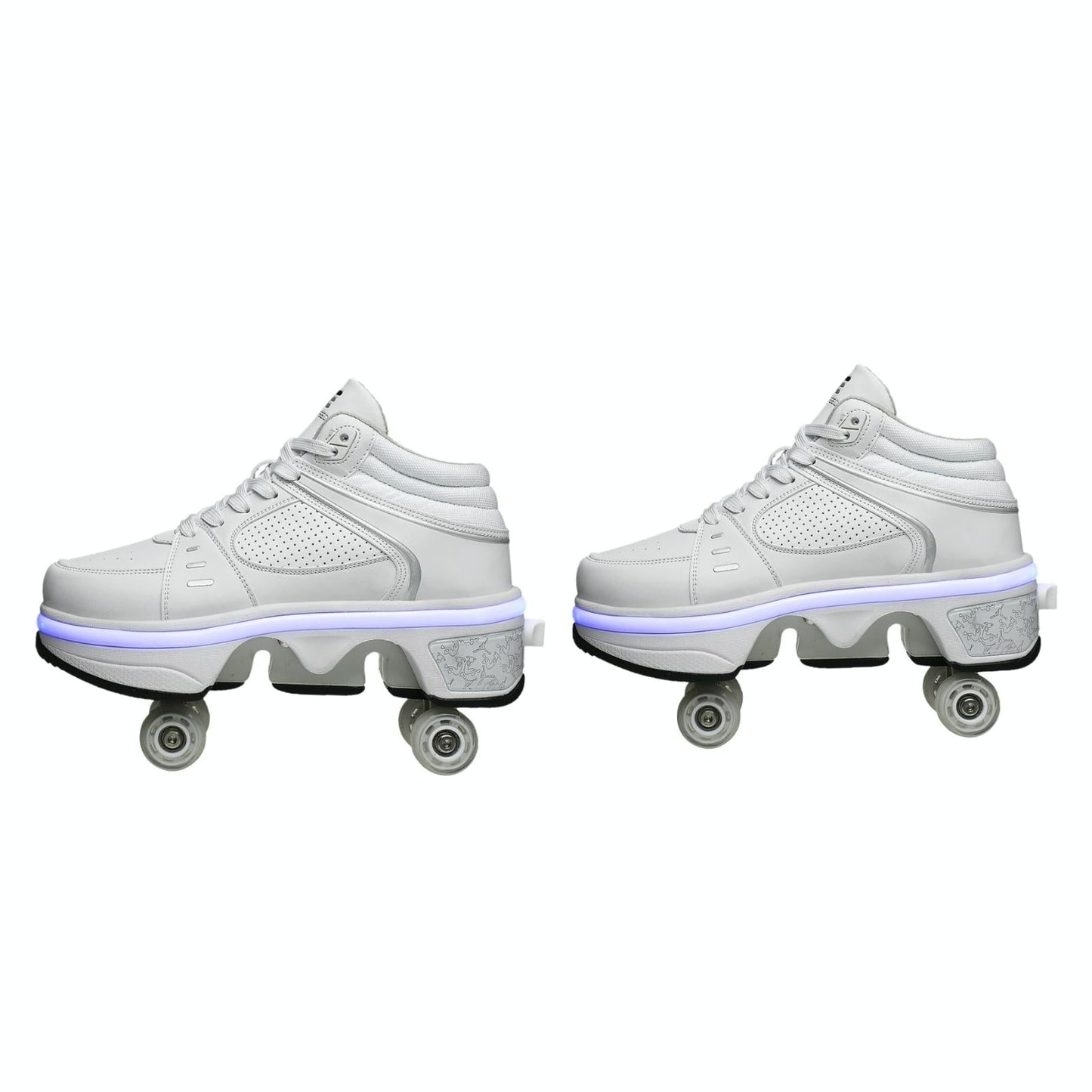 Versatile Double Row Rune Roller Skates - Size 42 - Low-Top Without Light (White)