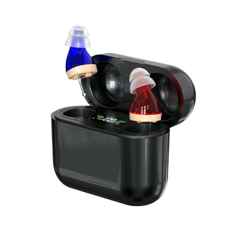 Digital Hearing Aid With Display & Charging - Red Blue