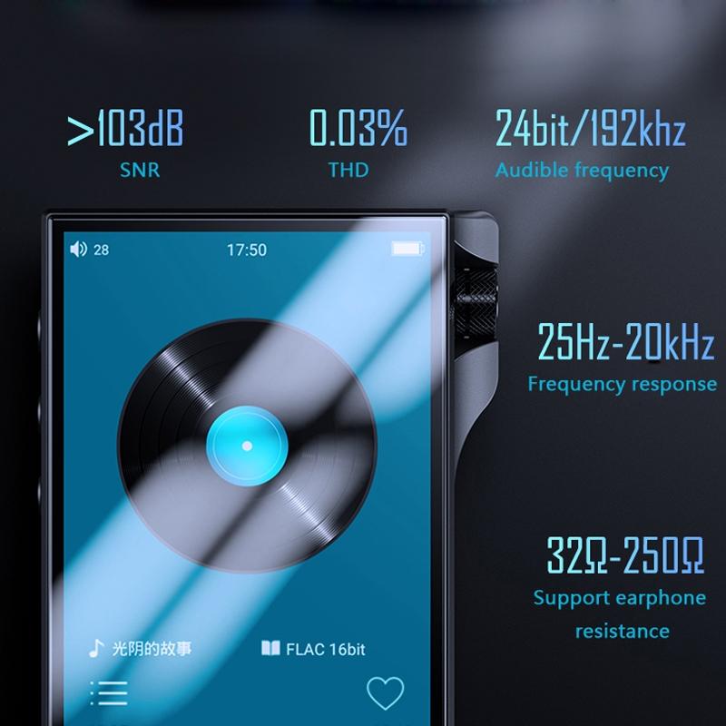High Res 4.0 InchTouch Mp3 Player 16Gb Memory Black