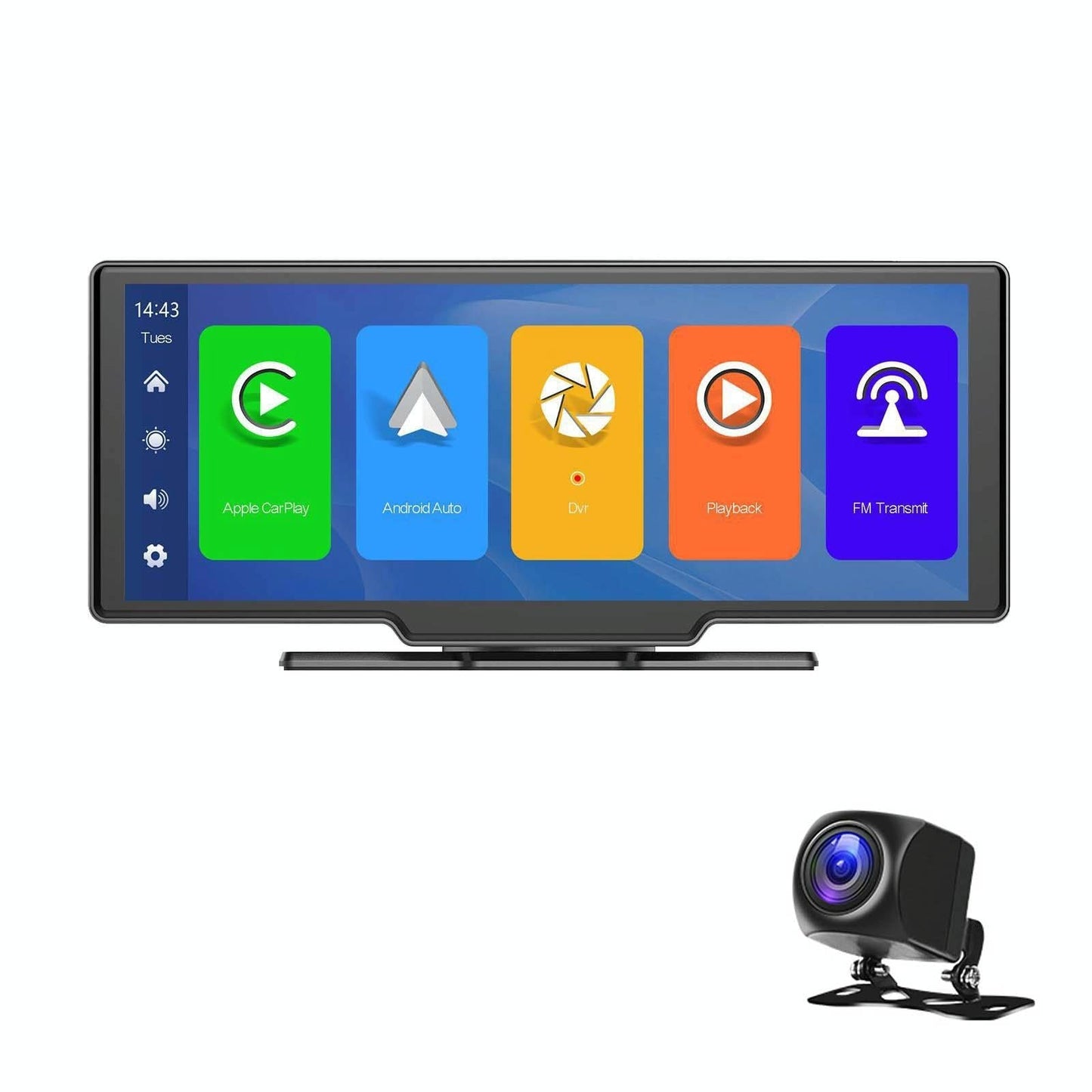 9.3 Hd Wired Smart Player With Wireless Carplay - Split-Screen Display Black