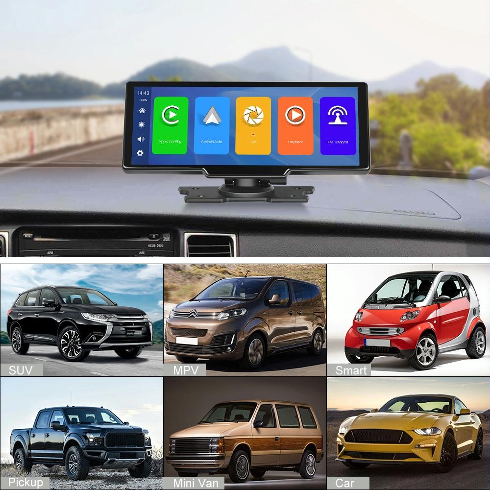 9.3 Hd Wired Smart Player With Wireless Carplay - Split-Screen Display Black