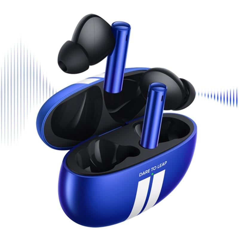 Blue Wireless Active Noise-cancelling Earbuds for Sports