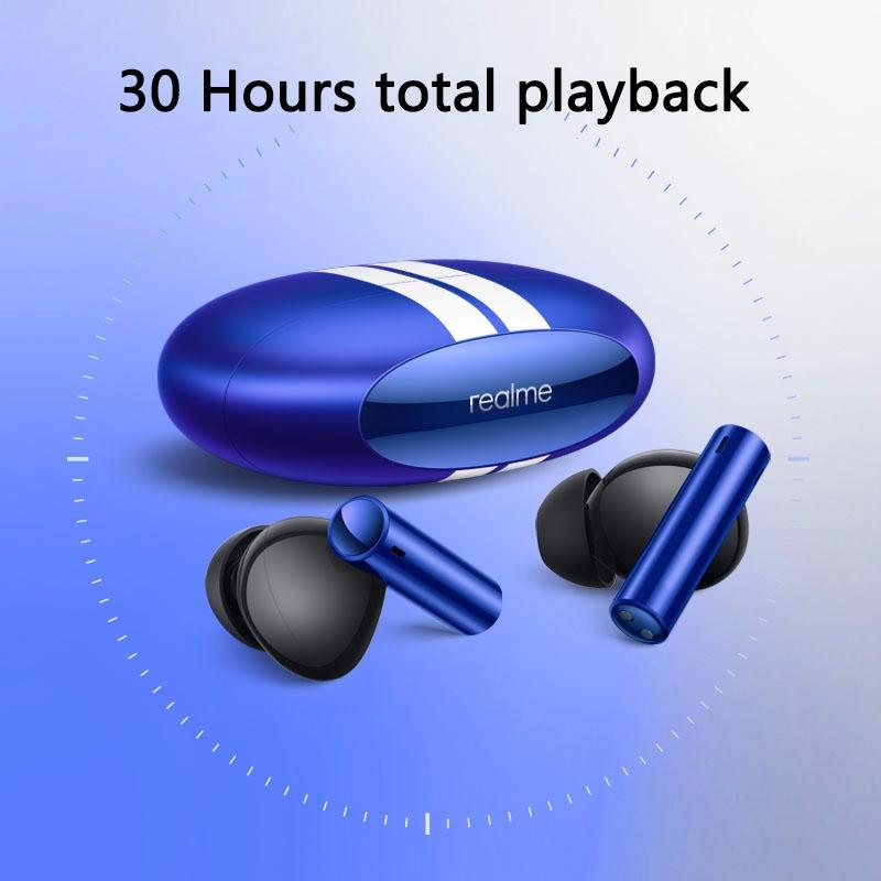 Blue Wireless Active Noise-cancelling Earbuds for Sports