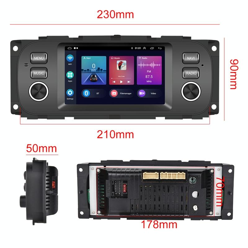 Carplay Android Navigation For Jeep Grand Cherokee 1999-2004 - Large Screen