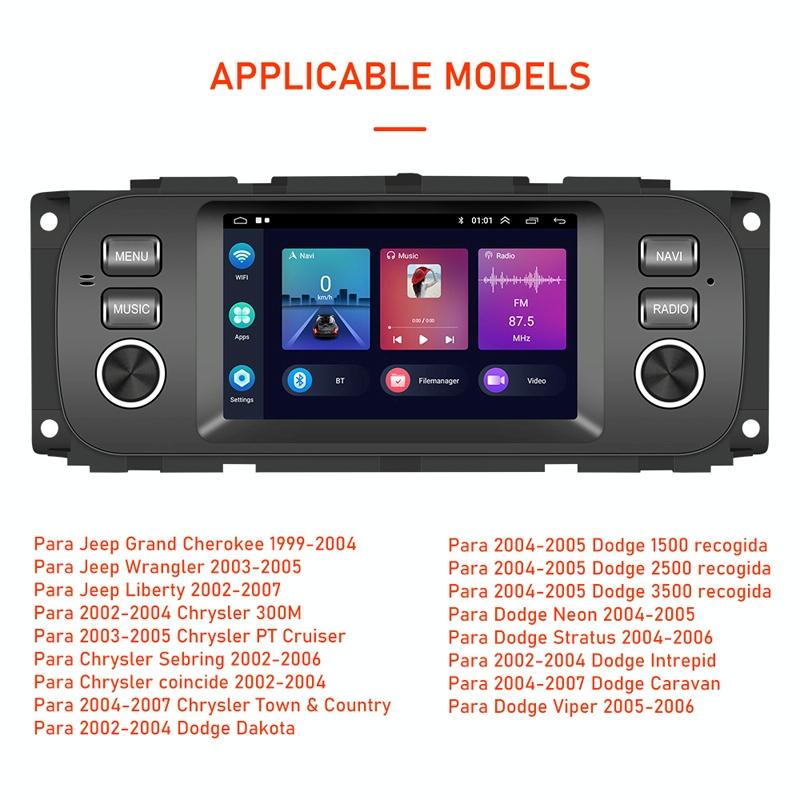 Carplay Android Navigation For Jeep Grand Cherokee 1999-2004 - Large Screen