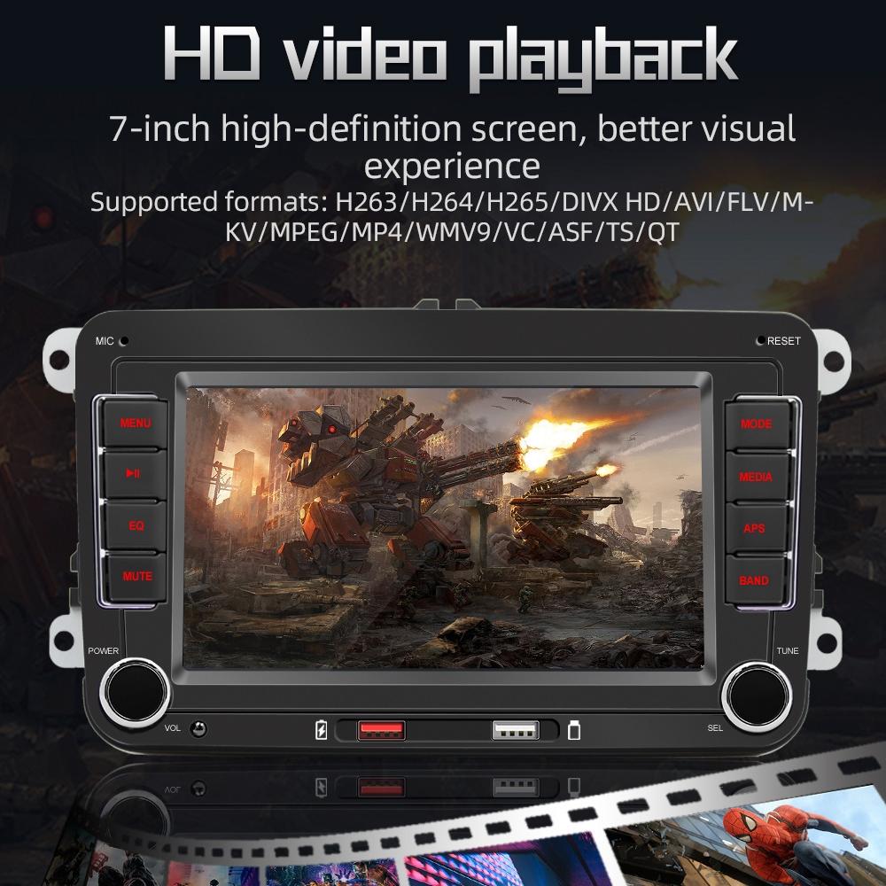 7 Inch Car Mp5 Player With Carplay / Android Auto - F9070 Black