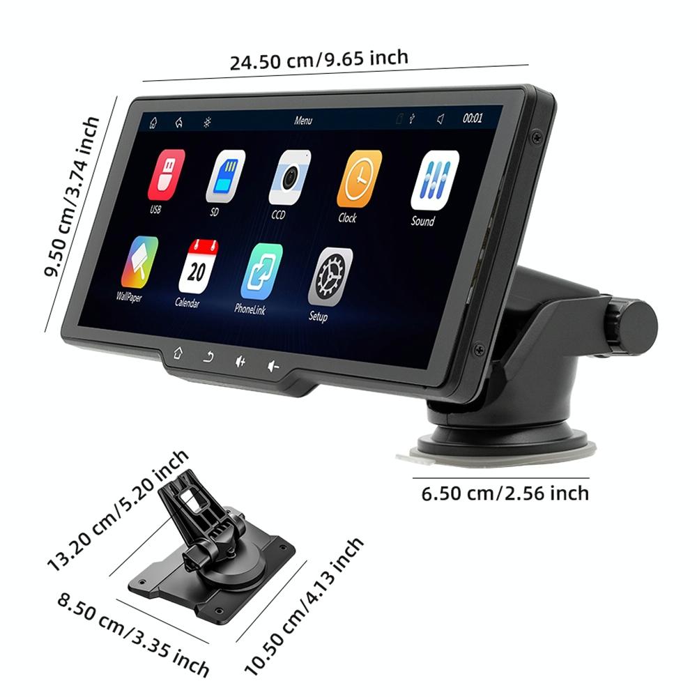 9.38 Inch Car Mp5 Player With Carplay / Android Auto - Portable Black