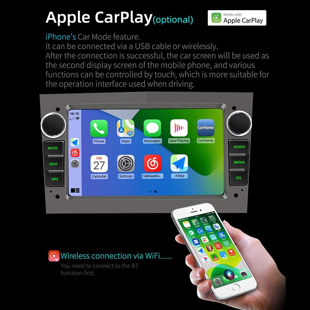 7 Inch Car Mp5 Player With Dab Function & Carplay / Android Auto For Opel - 1Gb + 16Gb - 1Gb + 16Gb Black