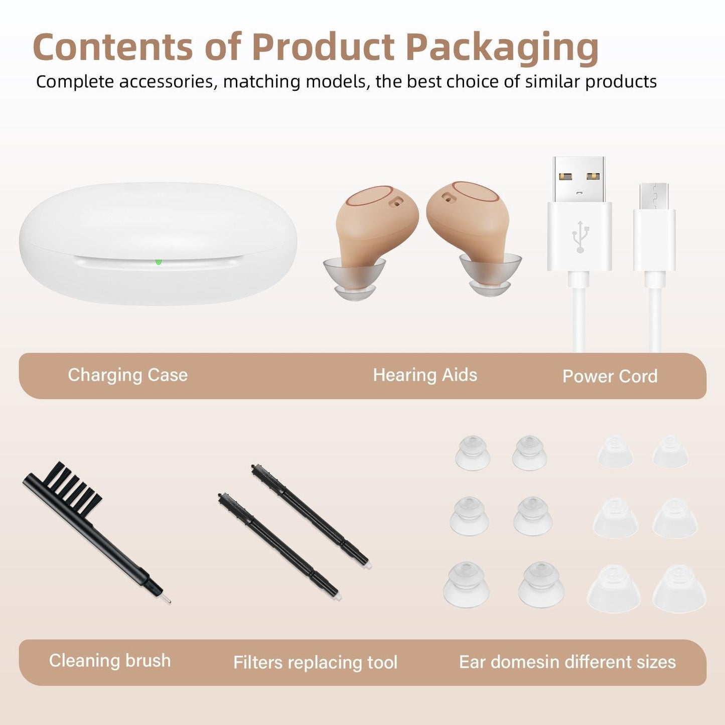 Digital In Ear Tws Hearing Aid Rechargeable & Invisible - Skin Colour