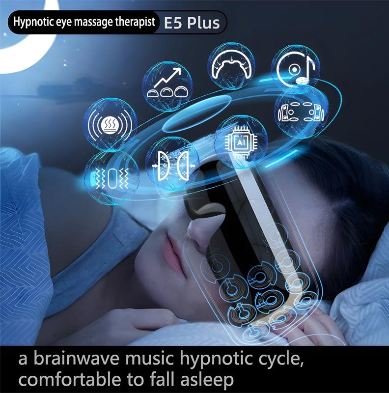 Adjustable Eye Massager With Hot Compress Black - Black