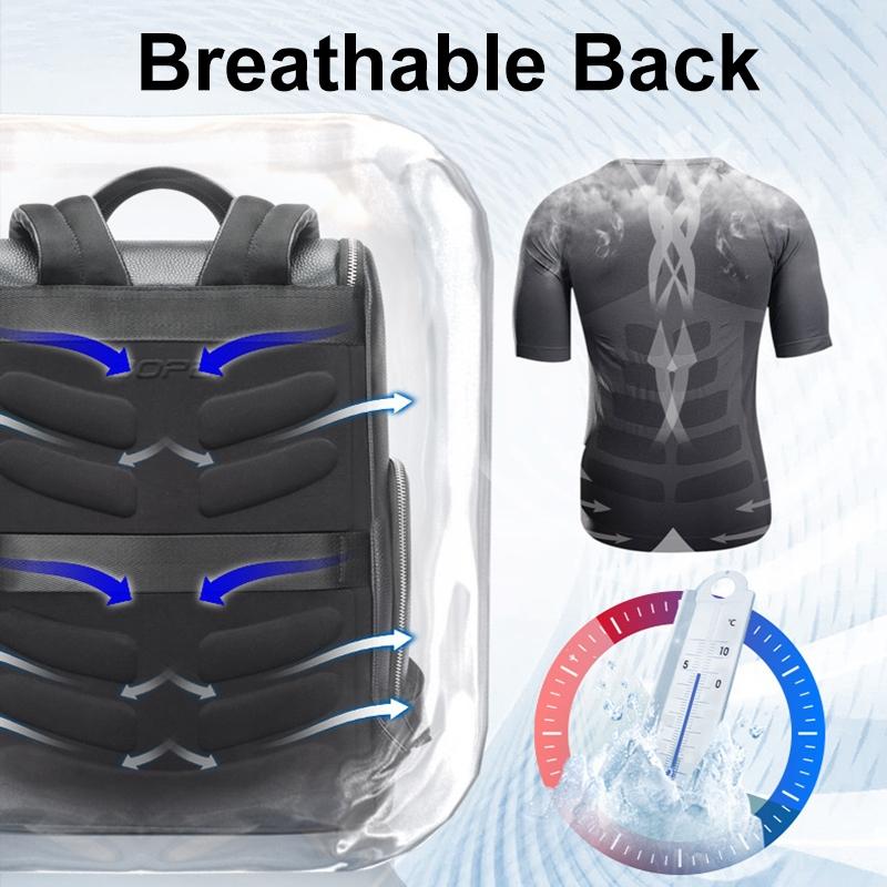 Large-capacity Waterproof Laptop Backpack in First-layer Cowhide - Black