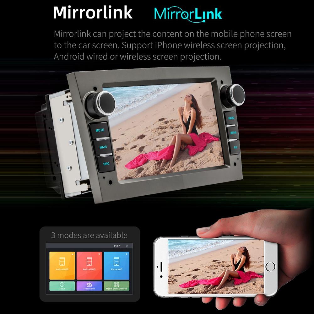 7 Inch Car Mp5 Player With Dab Function & Carplay / Android Auto For Opel - 1Gb + 16Gb - 2Gb + 32Gb Black