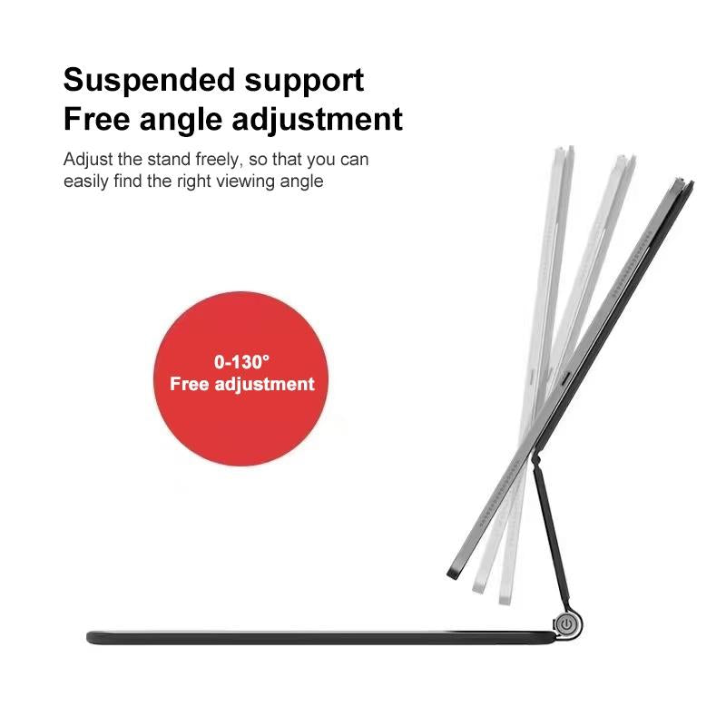 Bluetooth Keyboard Leather Case With Touch Pad - P11 - Black