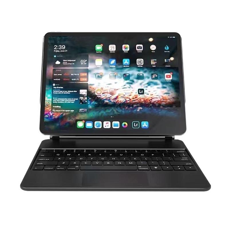 Bluetooth Keyboard Leather Case With Touch Pad - Bp129 - Black