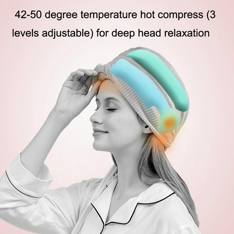 Air Wave Head Massager With Heating & Airbag Compression - Grey