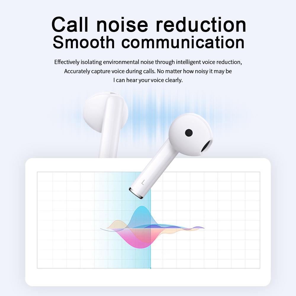 Smart Call Noise Reduction Bluetooth Earbuds - Semi-in-ear - Coral Pink