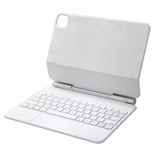 Bluetooth Keyboard Leather Case With Touch Pad - P11 - White