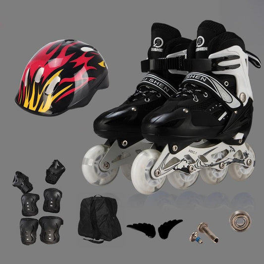 Adjustable Children's Roller Skates Set - Black Size s