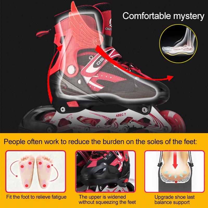 Adjustable Children's Roller Skates Set - Black Size s