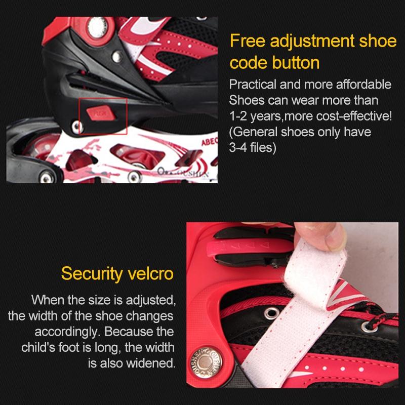 Adjustable Children's Roller Skates Set - Black Size s