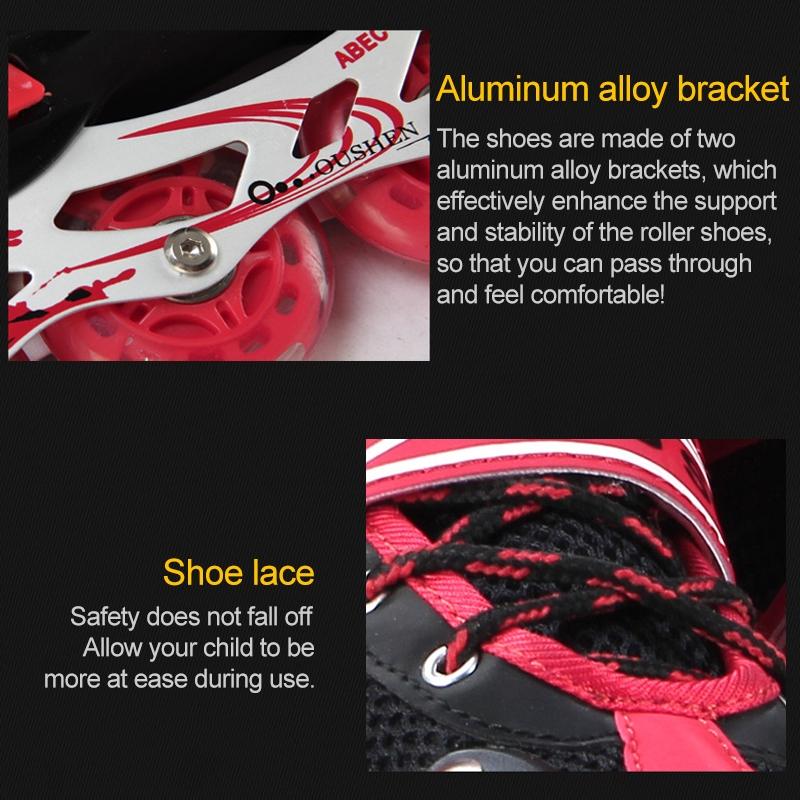 Adjustable Children's Roller Skates Set - Black Size s