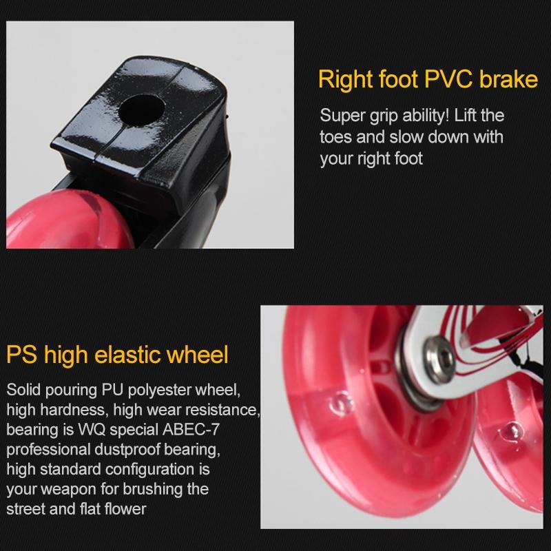 Adjustable Children's Roller Skates Set - Black Size s