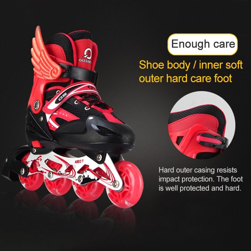 Adjustable Children's Roller Skates Set - Black Size s