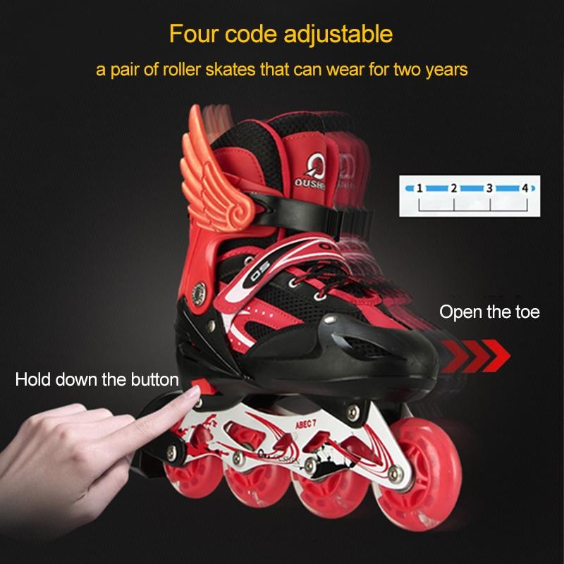 Adjustable Children's Roller Skates Set - Black Size s