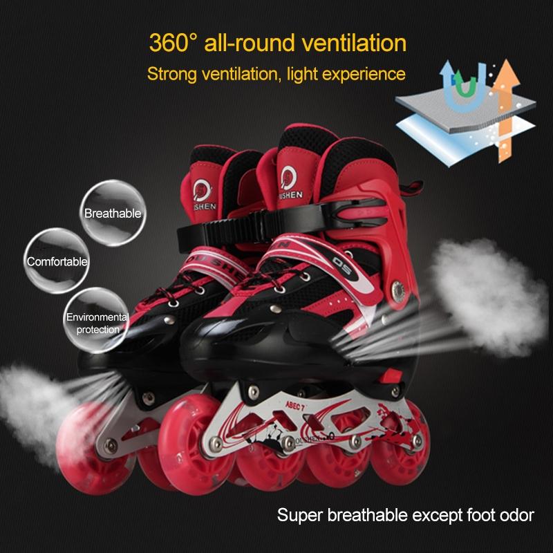 Adjustable Children's Roller Skates Set - Black Size s