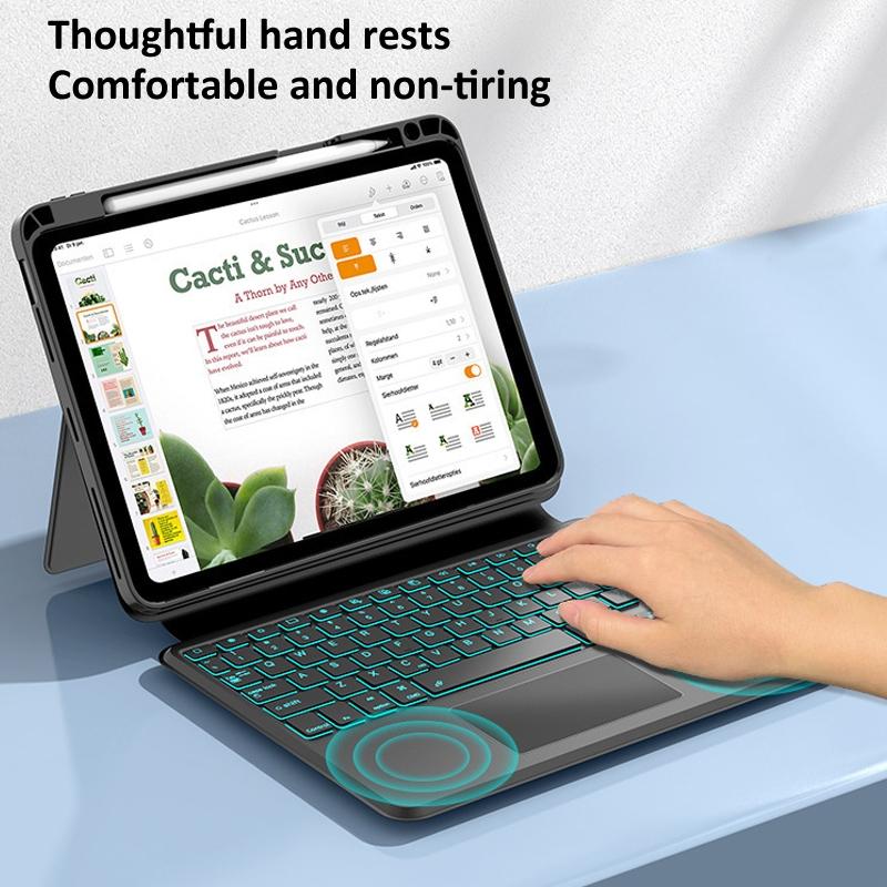 Universal Rotatable Magnetic Keyboard Case For Ipad 10.5 / 10.2 - Suspended Slide Rail Protection - White - For Ipad 12.9 Inch