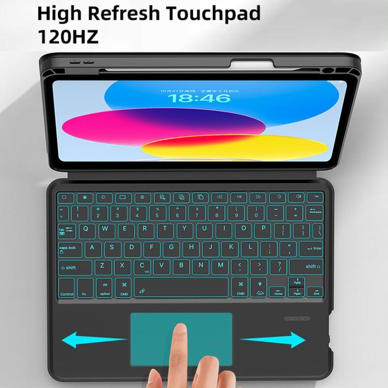 Universal Rotatable Magnetic Keyboard Case For Ipad 10.5 / 10.2 - Suspended Slide Rail Protection - White - For Ipad 12.9 Inch