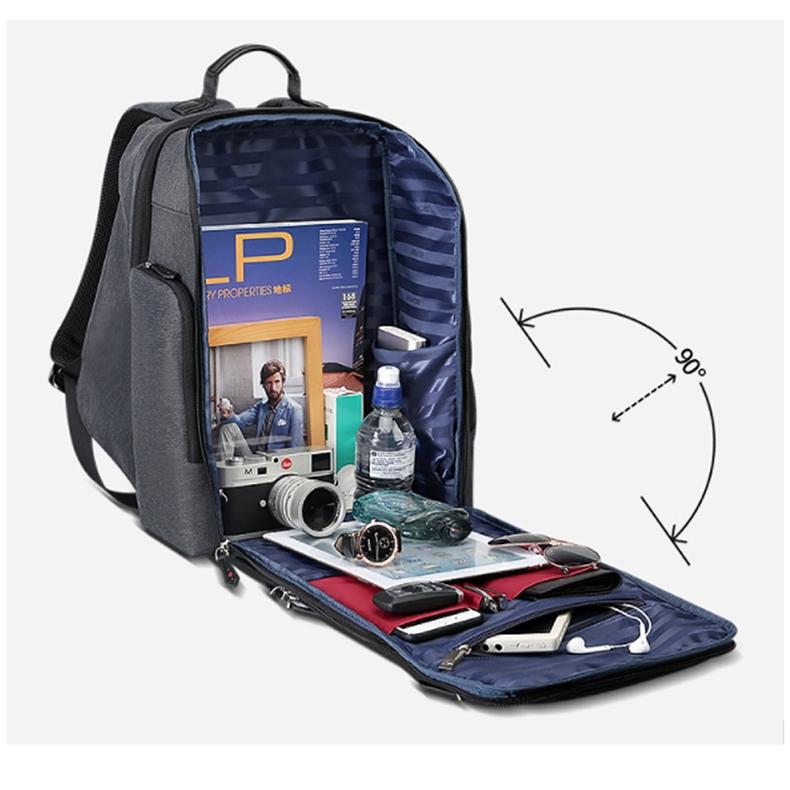 Waterproof Anti-Theft Usb Shoulder Bag - Large Capacity - Black
