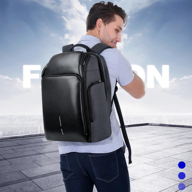 Waterproof Anti-Theft Usb Shoulder Bag - Large Capacity - Black