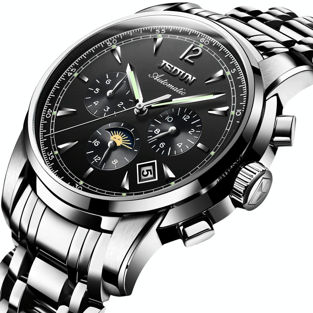 Waterproof Luminous Mechanical Watch for Men - 8750 - Silver White