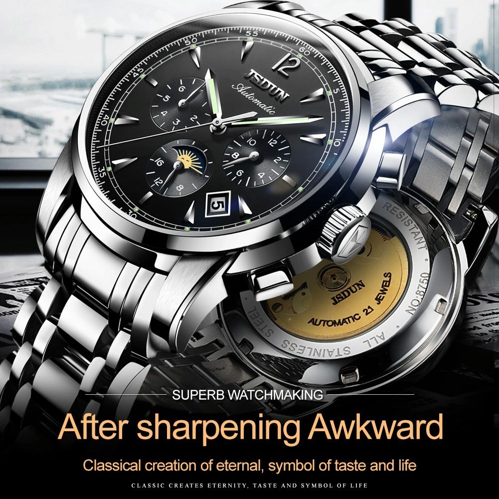 Waterproof Luminous Mechanical Watch for Men - 8750 - Silver White