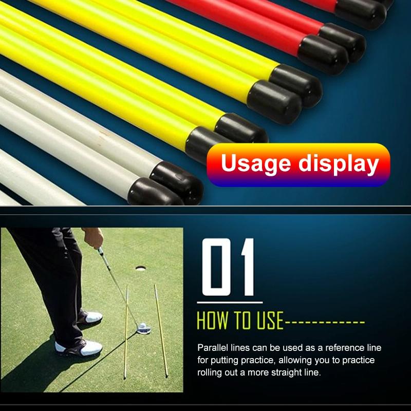 2-pack Golf Alignment Sticks for Accurate Ball Direction - Red Fiberglass - White No Package