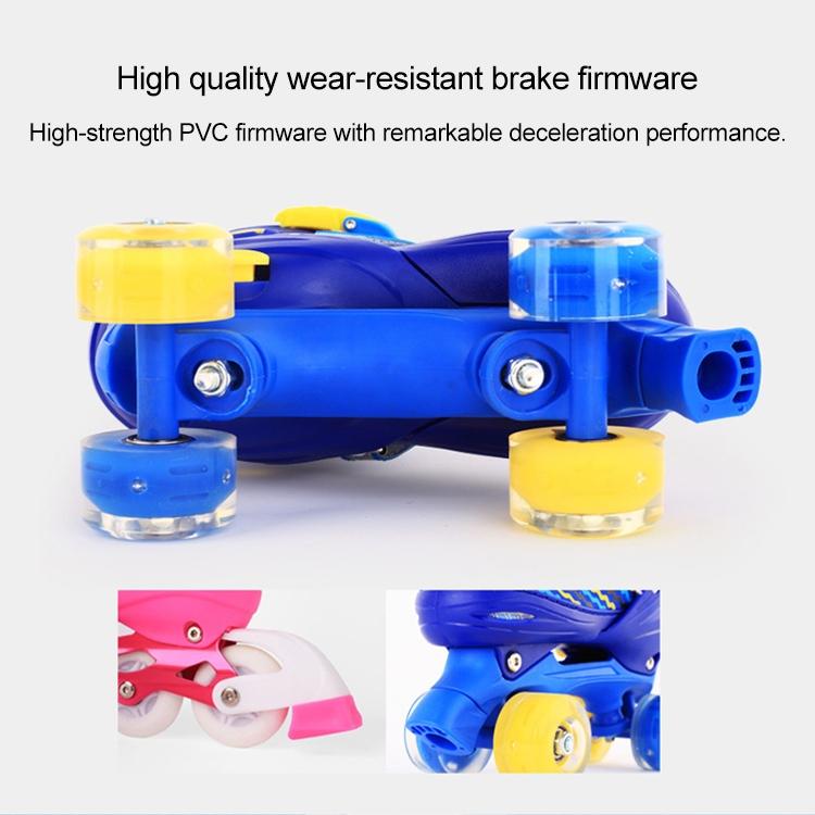 Kids' Double-row Roller Skates - Full-flash White Size m - Blue