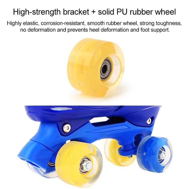Kids' Double-row Roller Skates - Full-flash White Size m - Blue