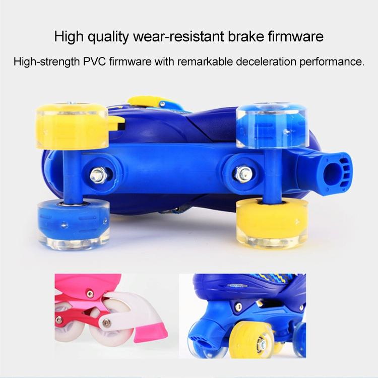 Kids Double-row Roller Skates - Full-flash White Size s - Blue