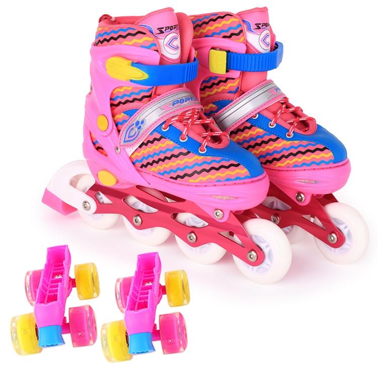 Double-row Roller Skating Shoes for Kids - Full-flash White Size m - Blue