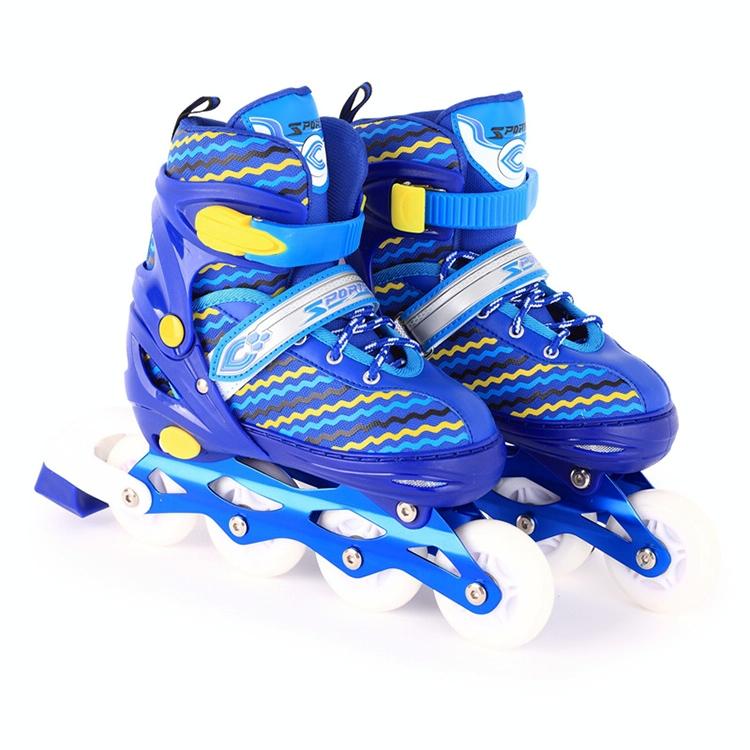 Full-flash Roller Skates for Kids - White Size l - Blue