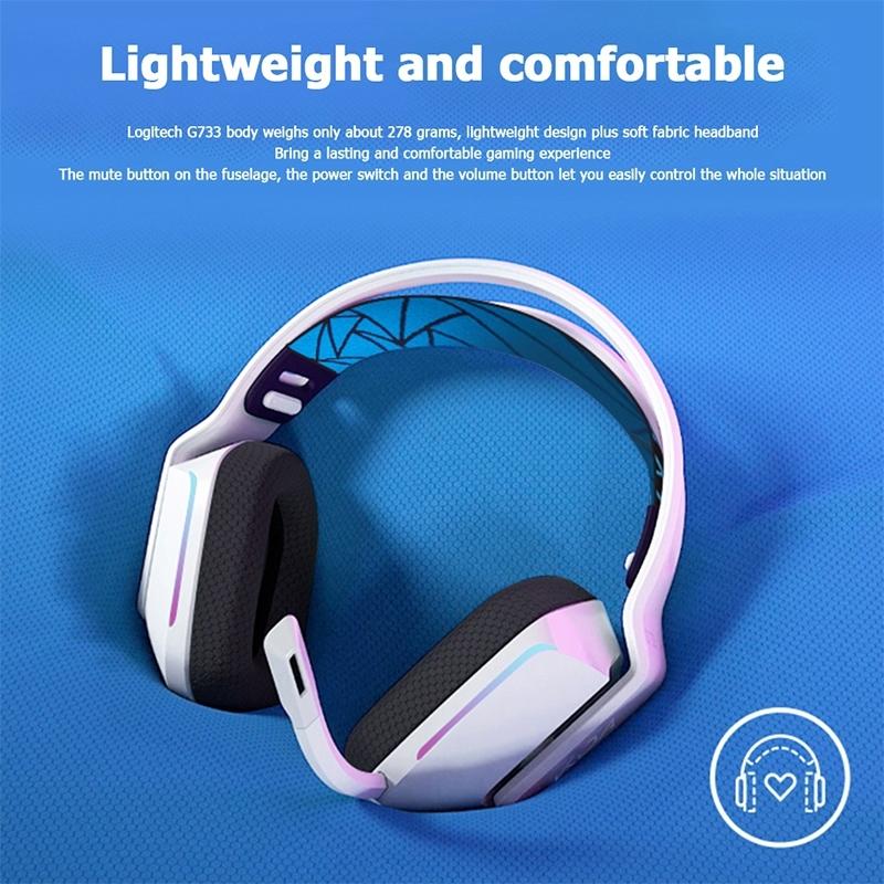 Wireless Rgb Gaming Headset With Light Speed - Purple