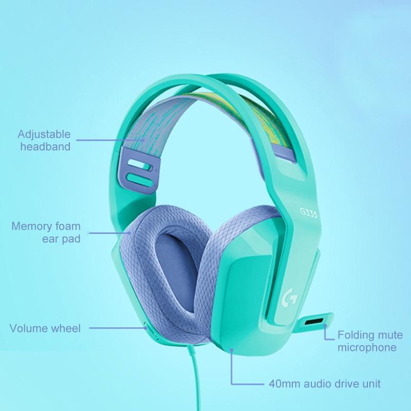 Foldable Wired Gaming Headset With Mic - White