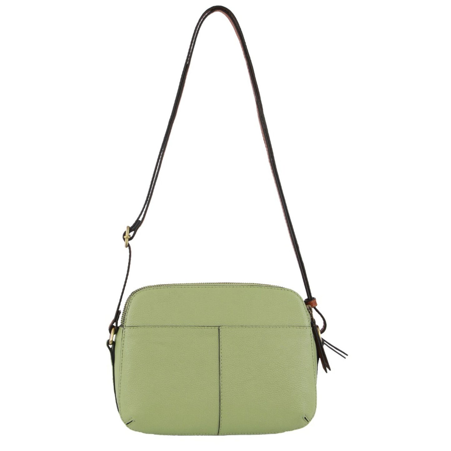 Pierre Cardin Leather Cross Body Bag Dual Zip Adjustable Strap Shoulder Clutch