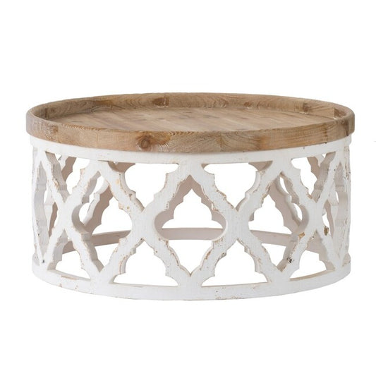 Lattice Round Shabby Chic Coffee Table 94cm