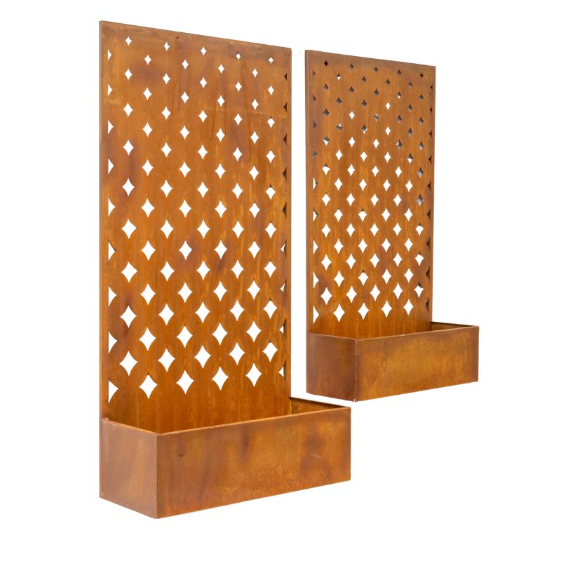 Set 2 Nested Floor/Wall 'Symmetric' Planters 95cm, 80cm